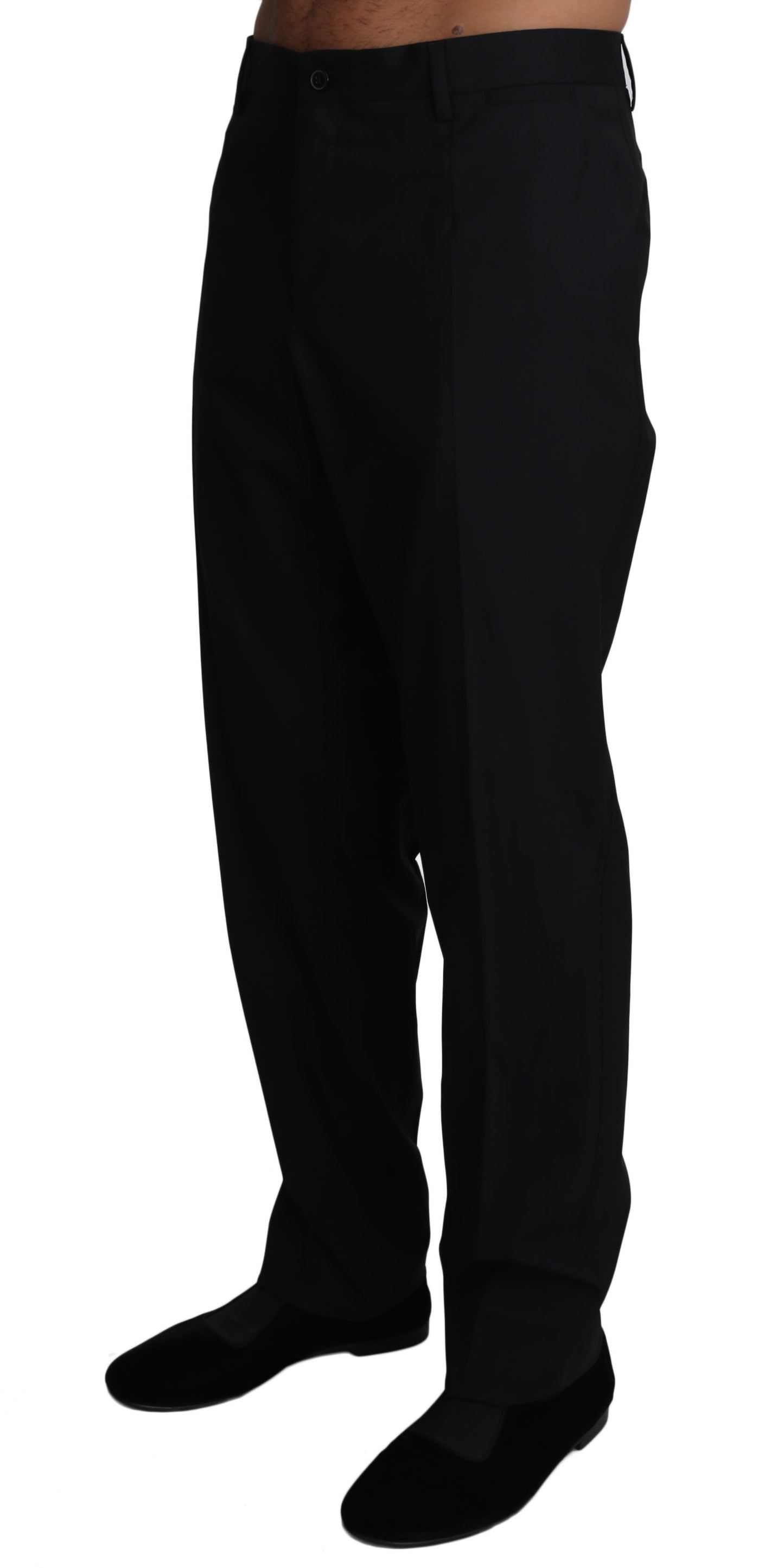 Dolce & Gabbana Schwarze Wolle Stretch Kleid Hose Hose