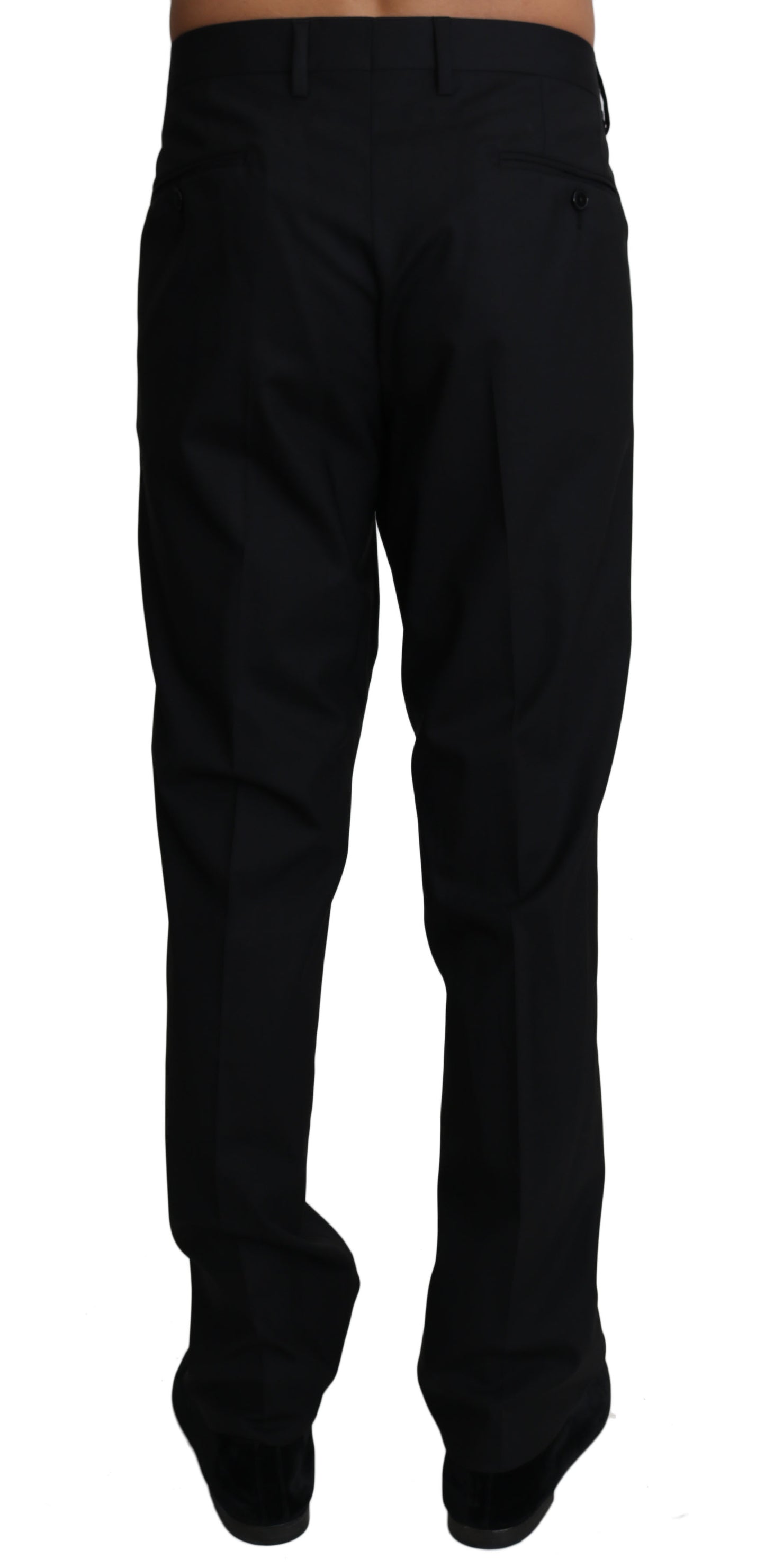Dolce & Gabbana Schwarze Wolle Stretch Kleid Hose Hose