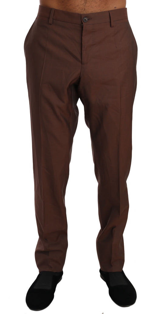 Dolce & Gabbana Braun Wolle Seide Formelle Hose Hose