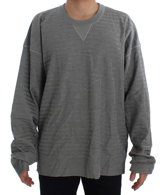 Dolce & Gabbana Grauer Seidenpullover mit Rundhalsausschnitt