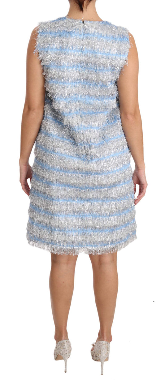 Dolce & Gabbana Hellblau-Silbernes Etuikleid