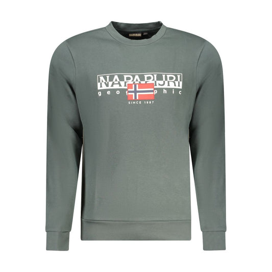 Green Cotton Men Sweater