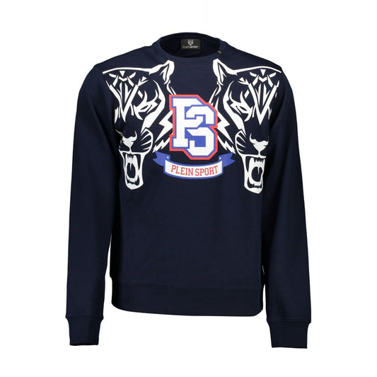Blue Cotton Men Sweater