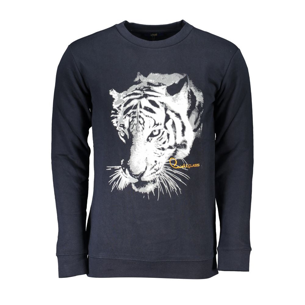 Blue Cotton Men Sweater