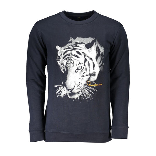 Blue Cotton Men Sweater