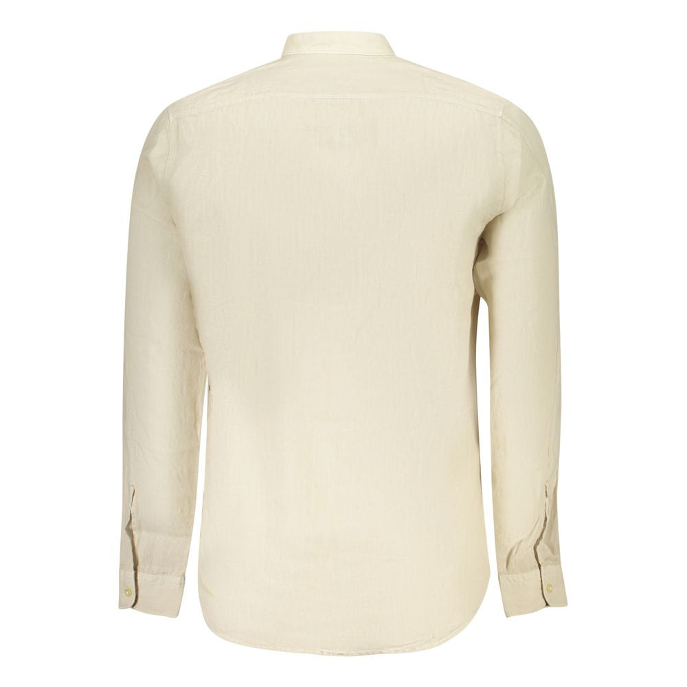 Beige Linen Men Shirt