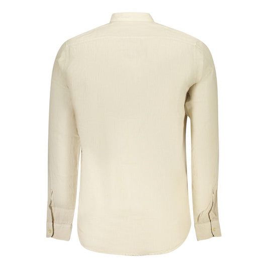 Beige Linen Men Shirt