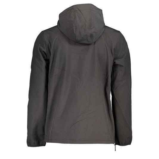 Black Polyester Men Jacket