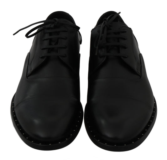 Dolce & Gabbana Schwarzes Leder Derby Formale Schuhe