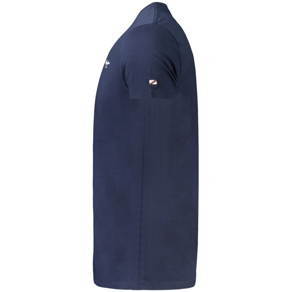Blue Cotton Men T-Shirt