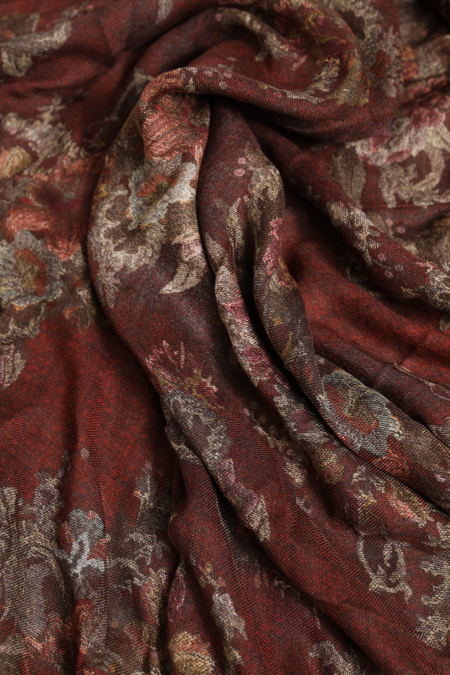 Maroon Floral Neck Warmer Foulard Scarf