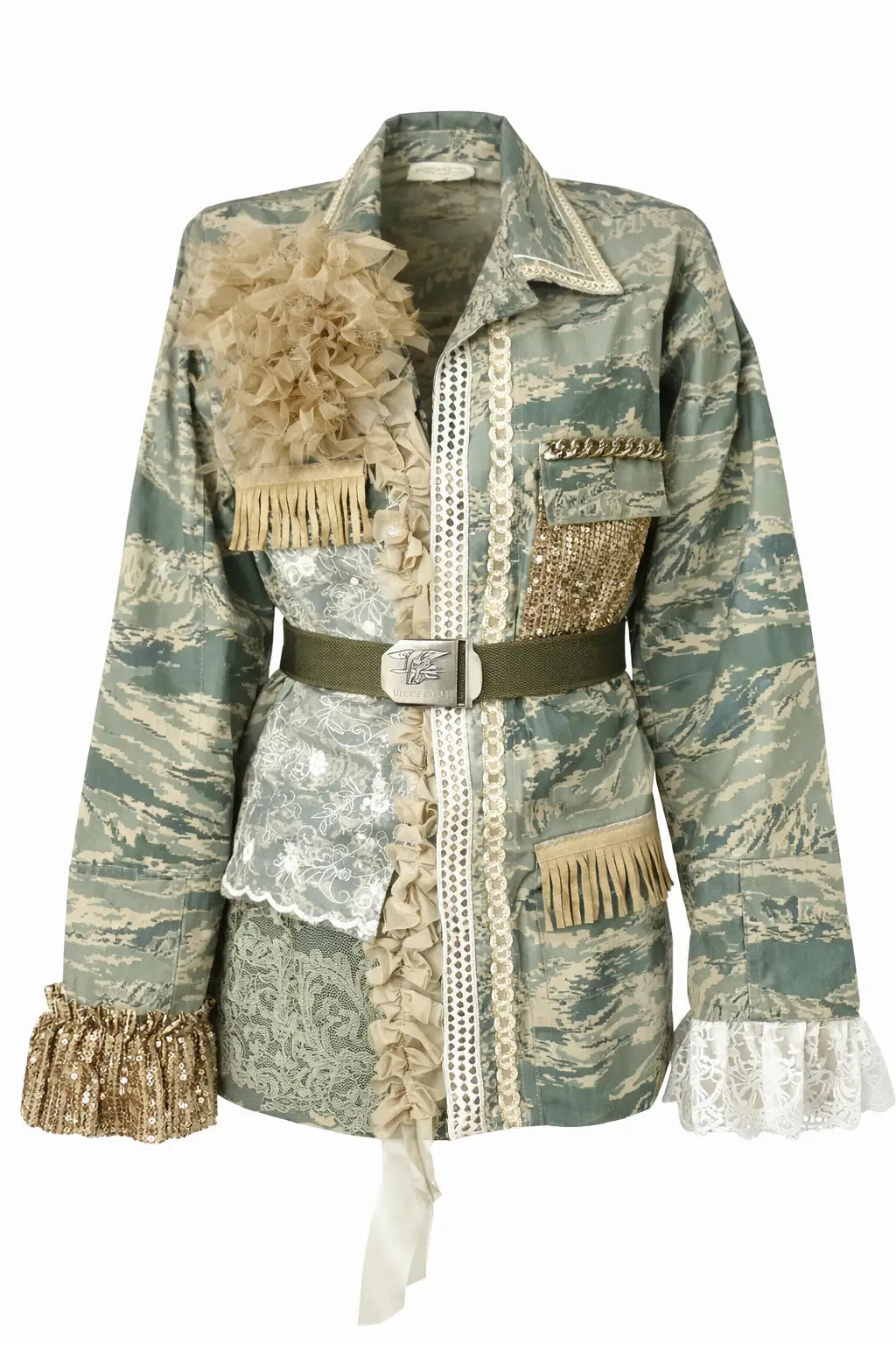 Military Glam Air Force Jacket - Upcycling-Unikat