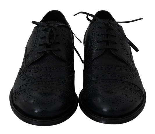 Dolce & Gabbana Blaue Leder Wingtip Oxford Dress Schuhe