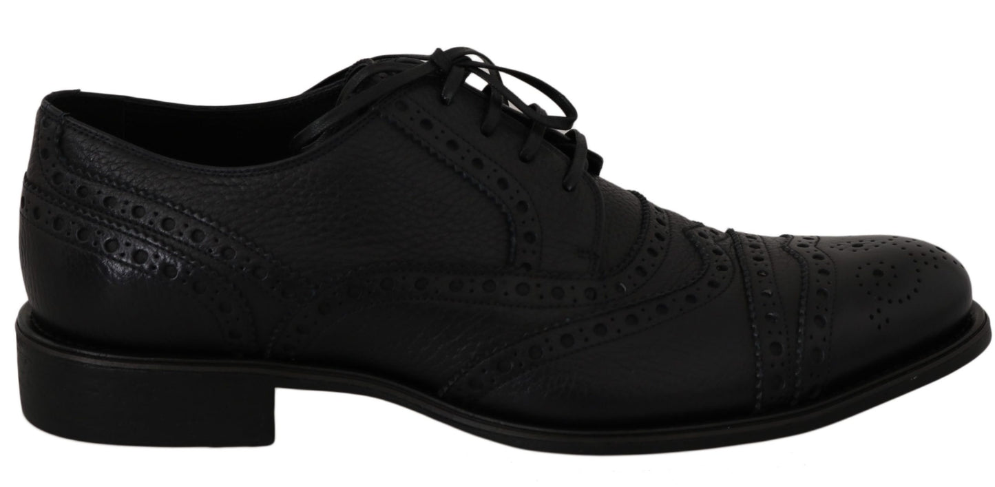 Dolce & Gabbana Blaue Leder Wingtip Oxford Dress Schuhe