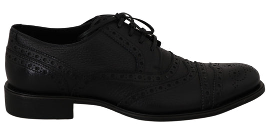 Dolce & Gabbana Blaue Leder Wingtip Oxford Dress Schuhe