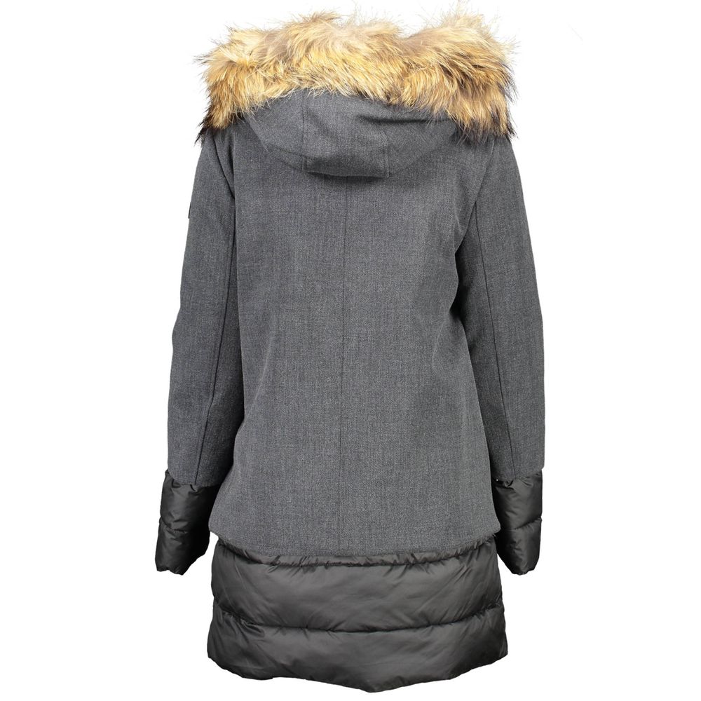 Gray Polyester Jackets & Coat