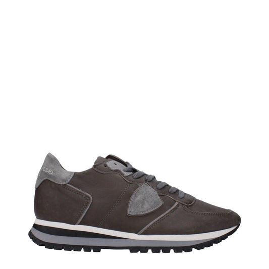Gray Leather Sneakers
