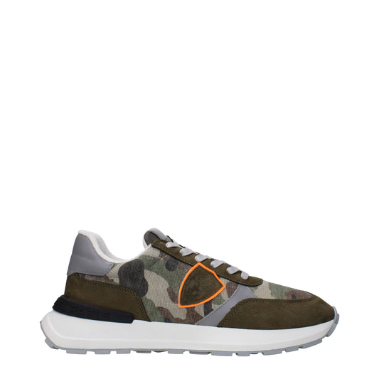 Green Fabric Athletic Sneakers