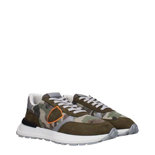 Green Fabric Athletic Sneakers