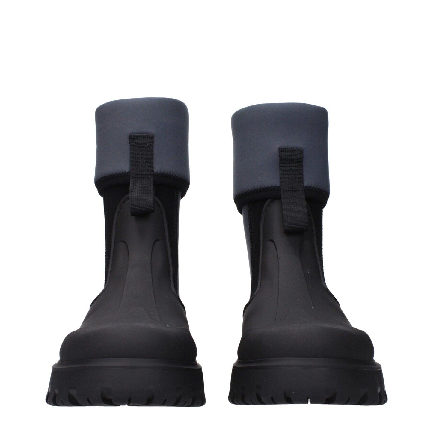Black Cotton Ankle Boots