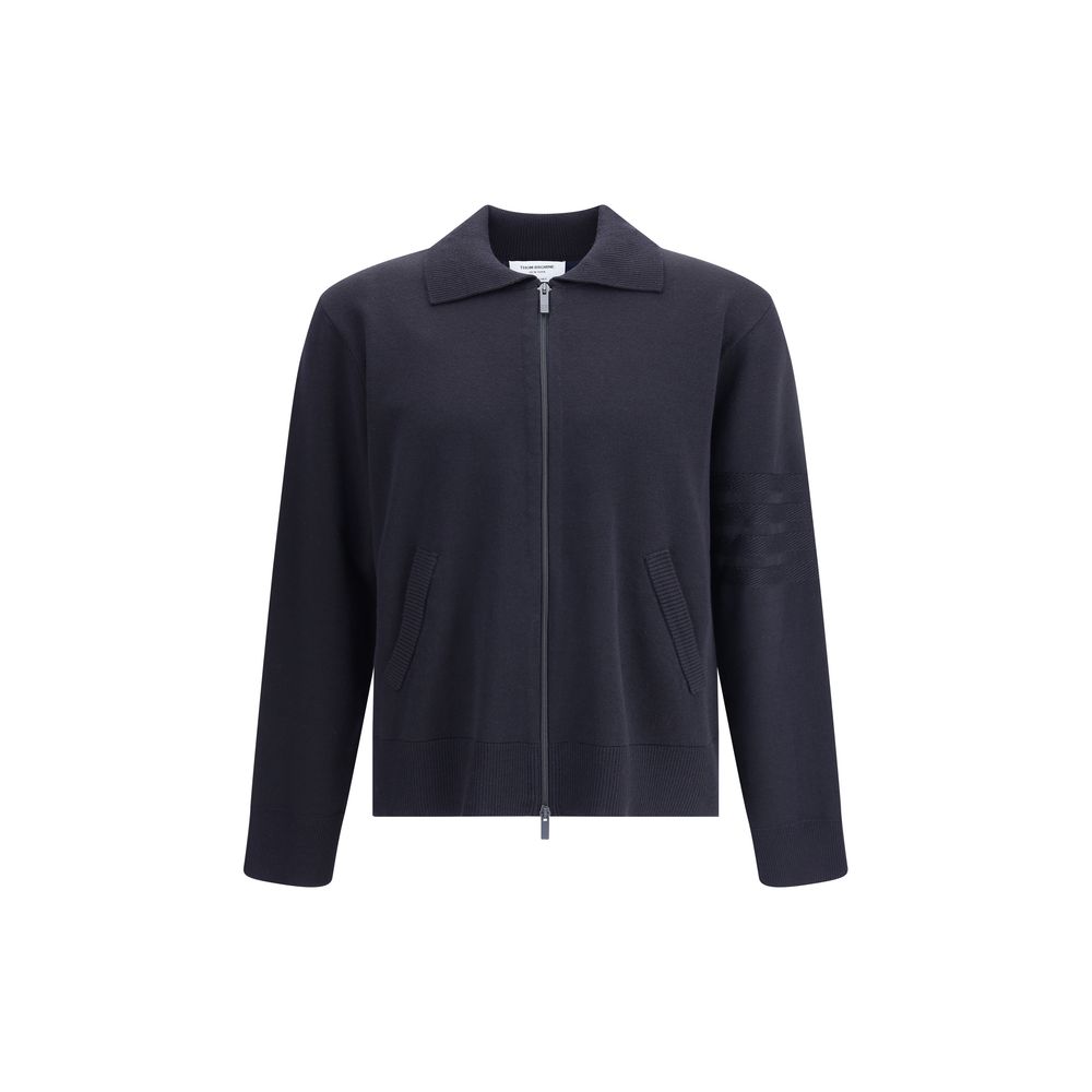 Double Face Full Zip Up Cardigan In Meri