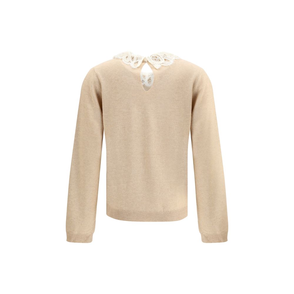 Lace collar Sweater