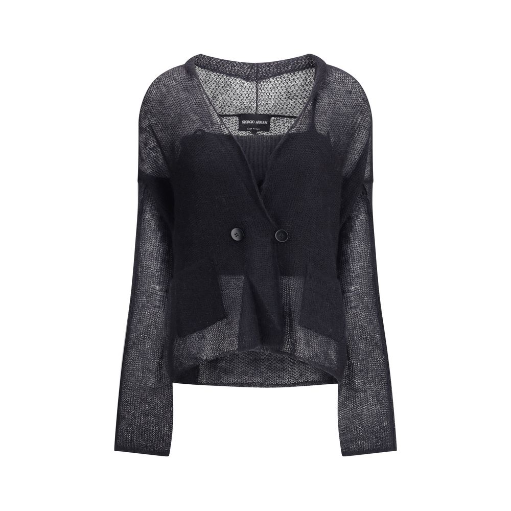 Double-breasted cardigan and top in a wool and mohair blend Twin-set