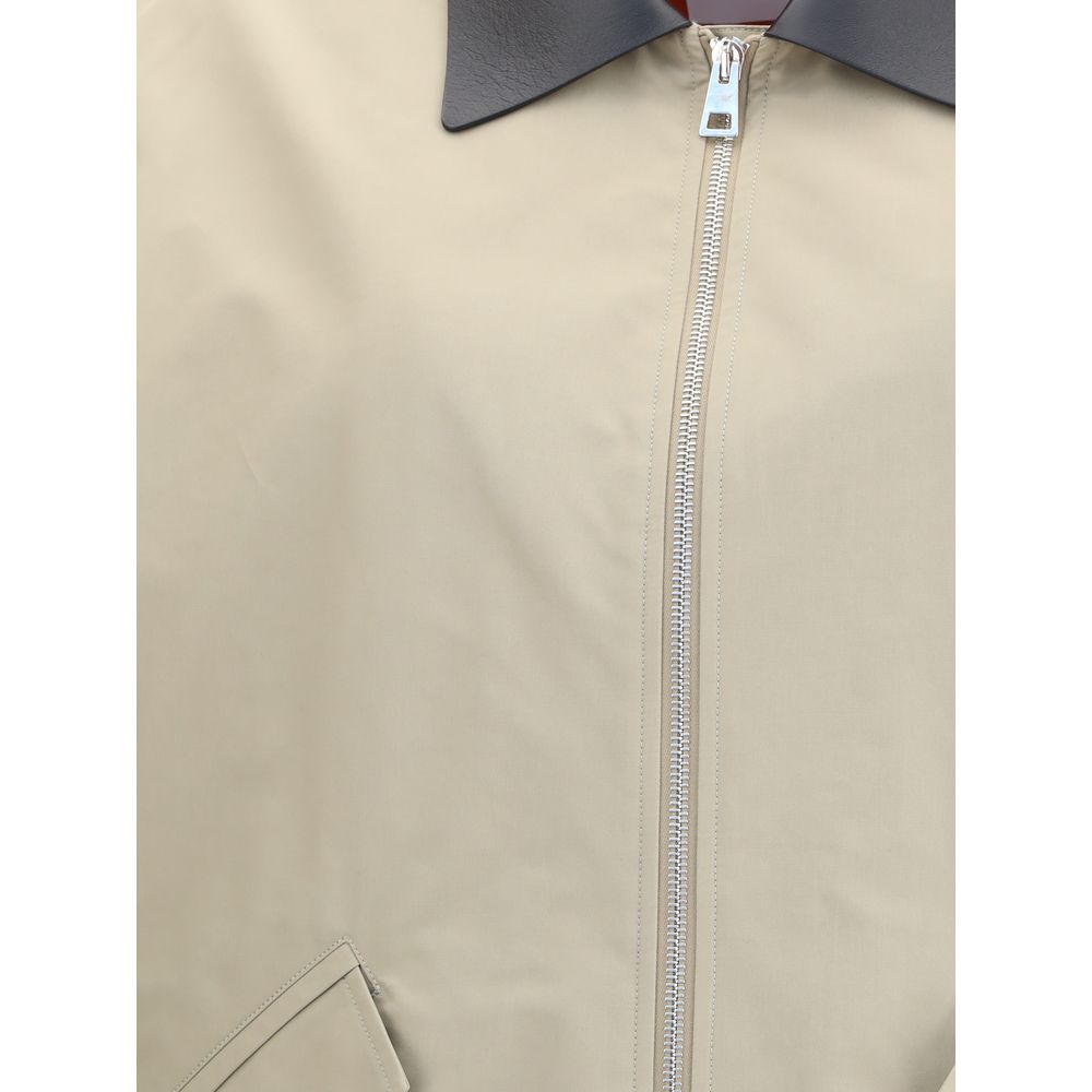 Cotton Harrington Jacket with leather details