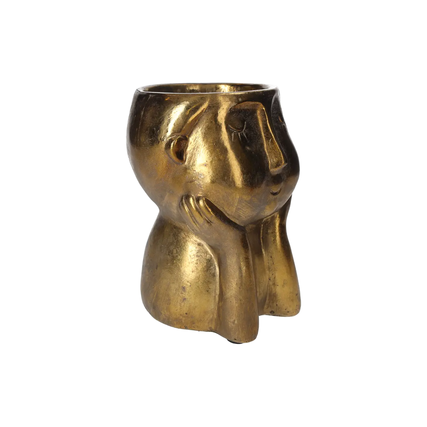 Dekorativer Kopf, gold, H 20 x 17 cm