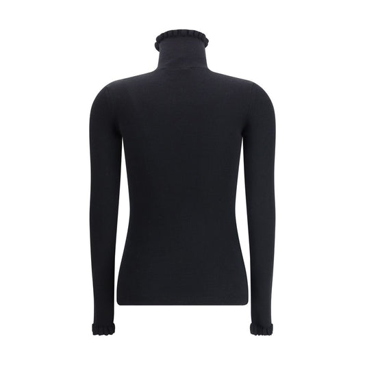 Wool Sweater with ruffled collar