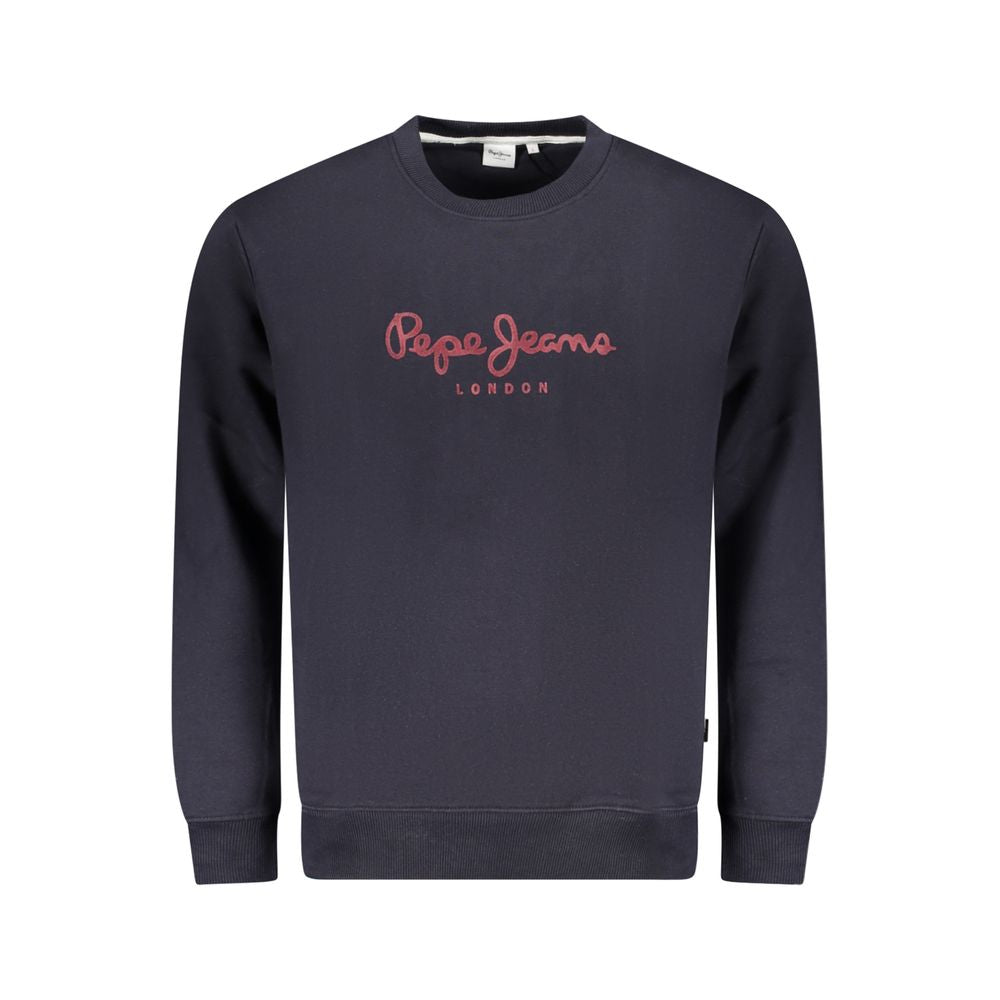 Blue Cotton Men Sweater