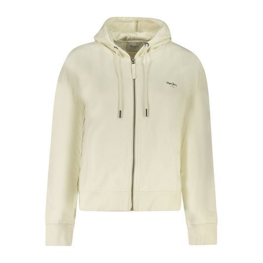 White Cotton Women Hoodie