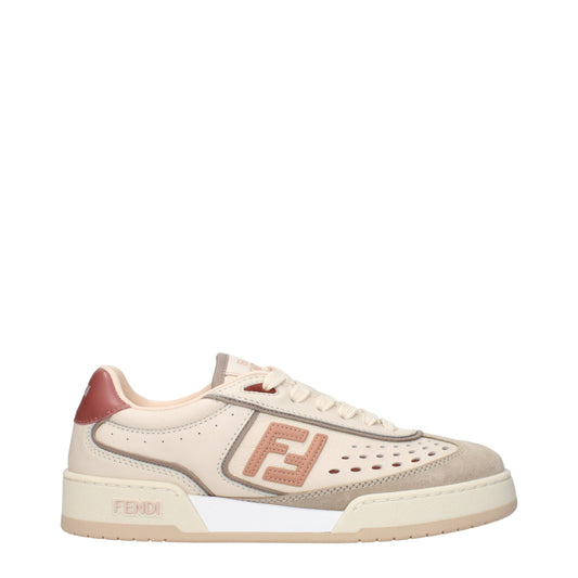 Beige Leather Low Tops