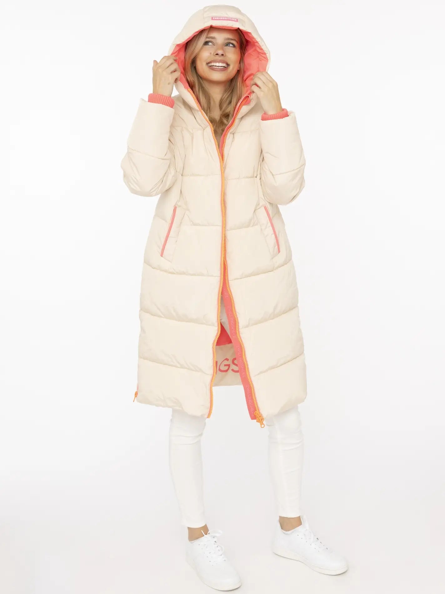 Langer Steppmantel "Cozy" Beige