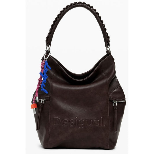 Brown Polyethylene Women Backpack