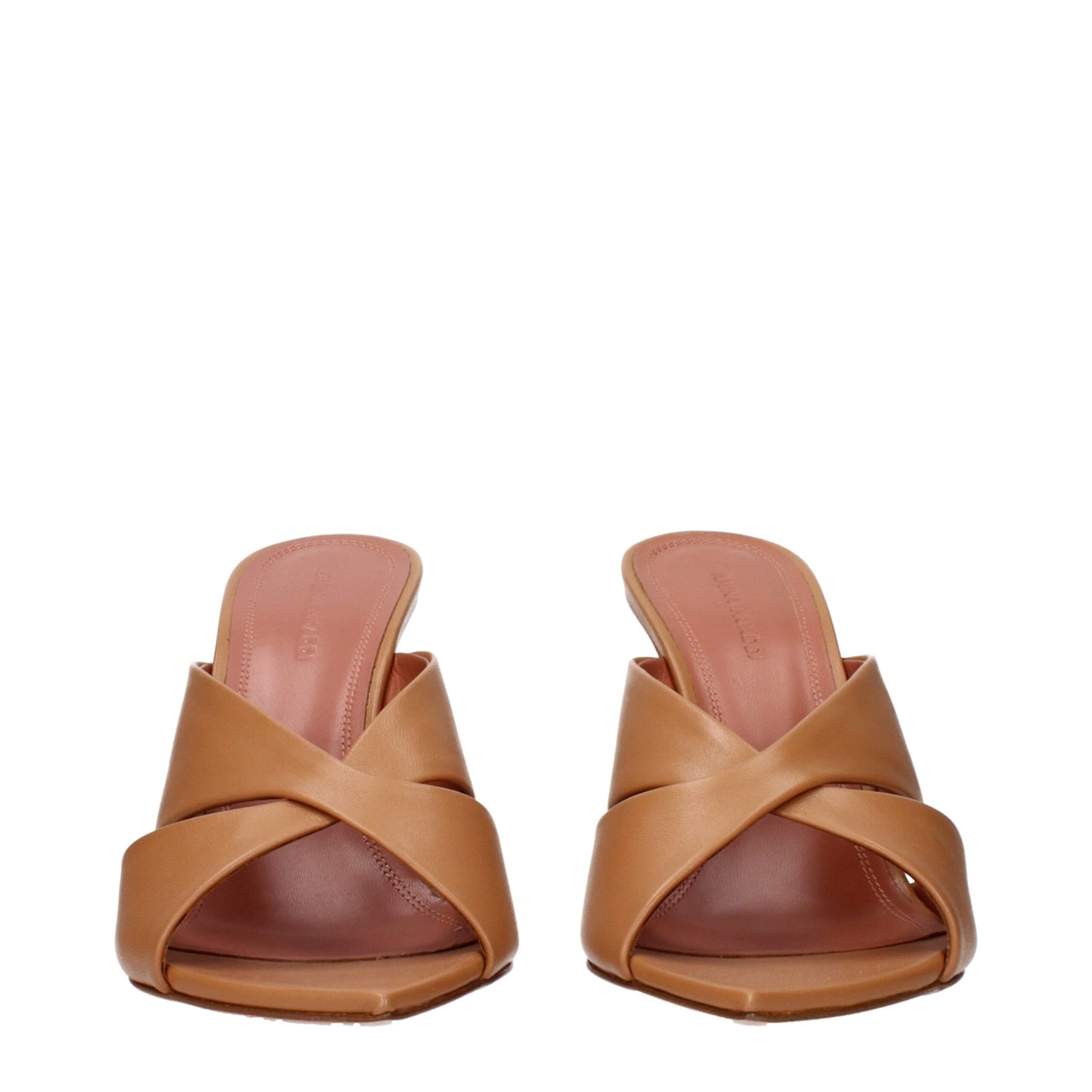 Brown Leather Stiletto Heels Sandals