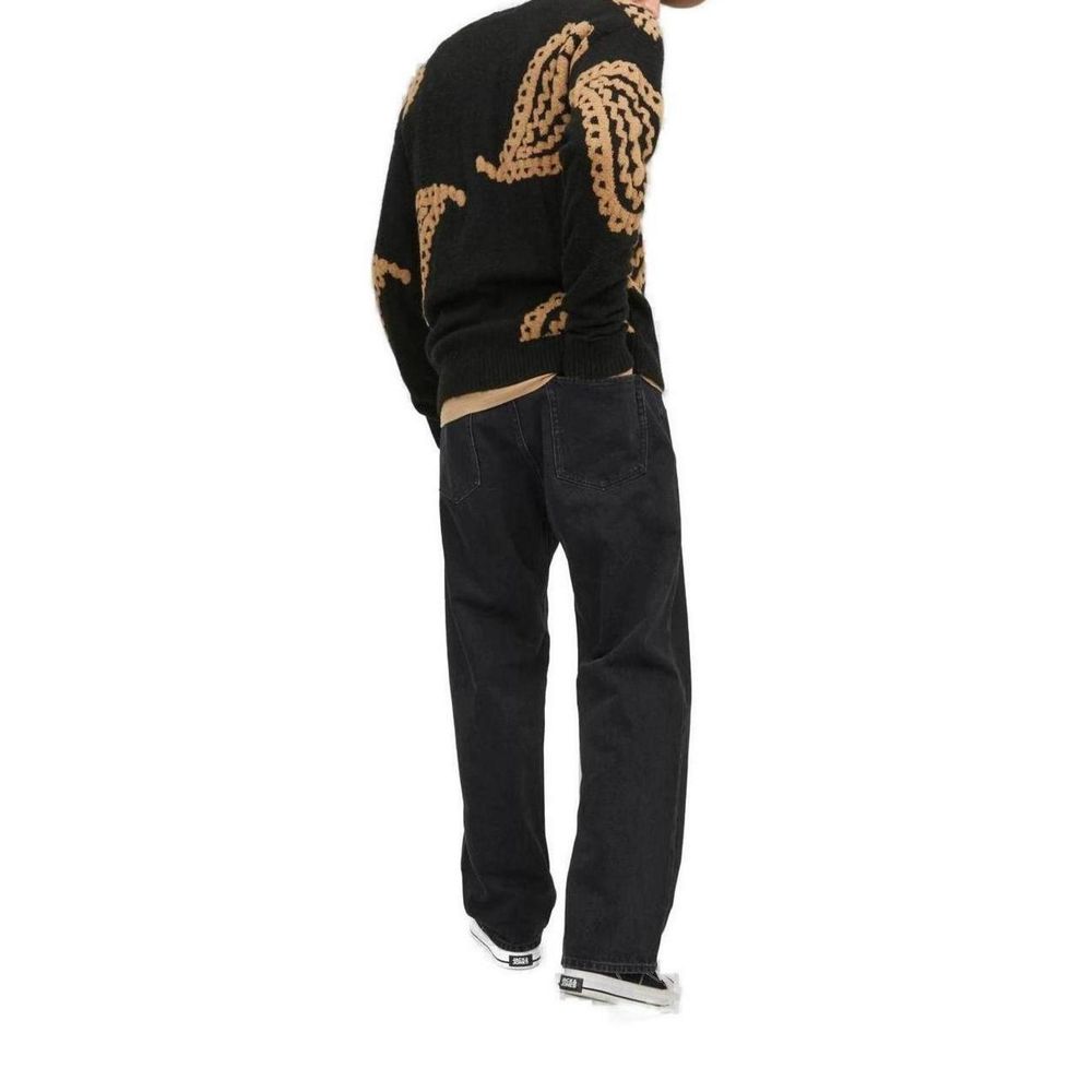 Black Cotton Relaxed Fit Jean