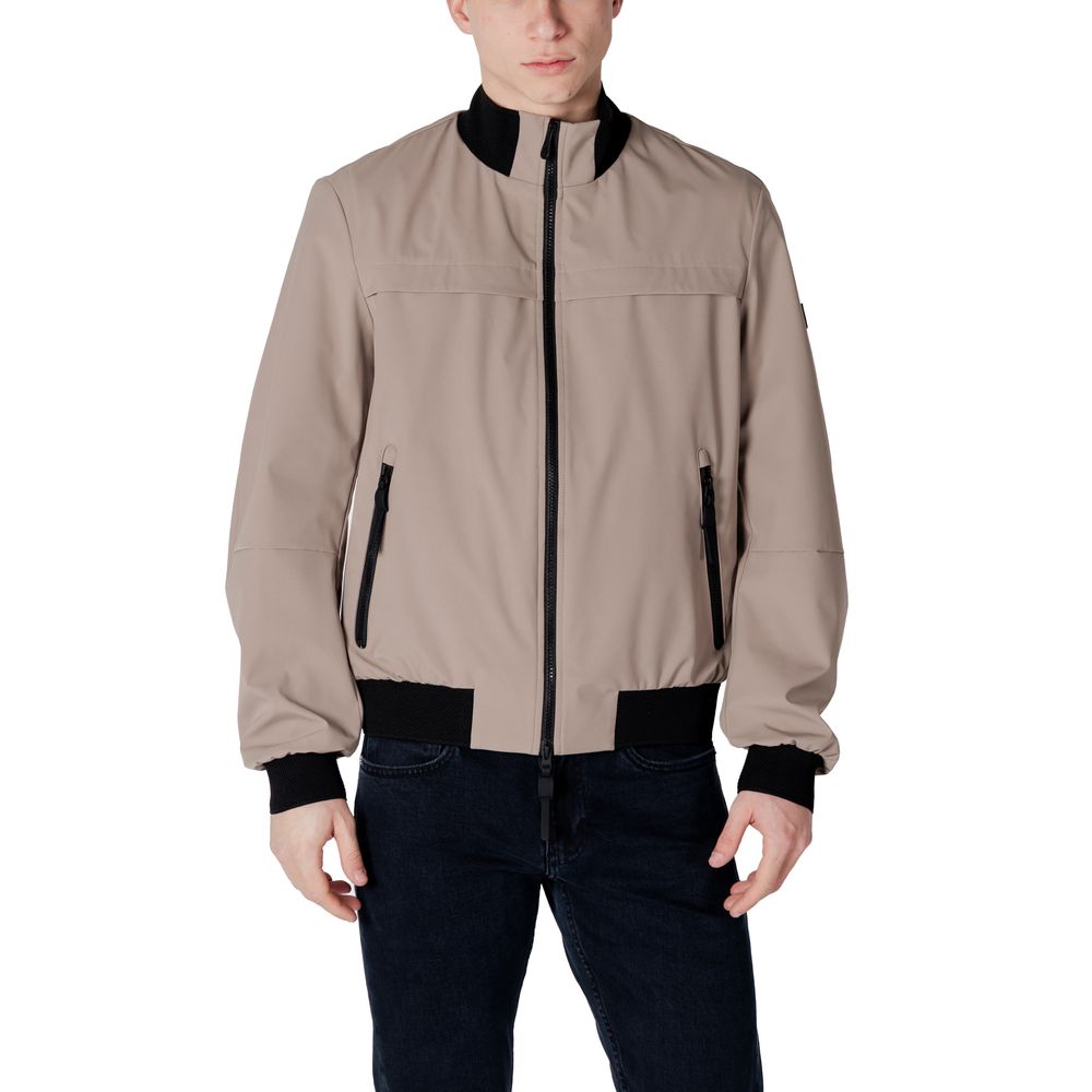 Brown Polyester Jackets & Coat