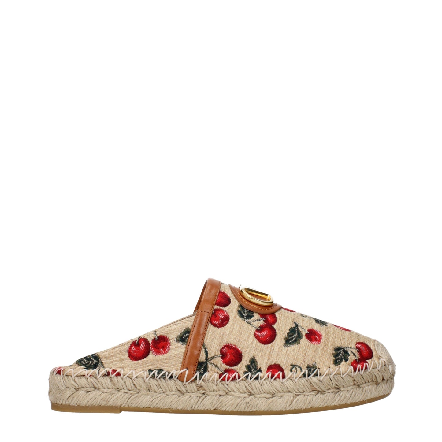 Beige Raffia Slippers Sandals