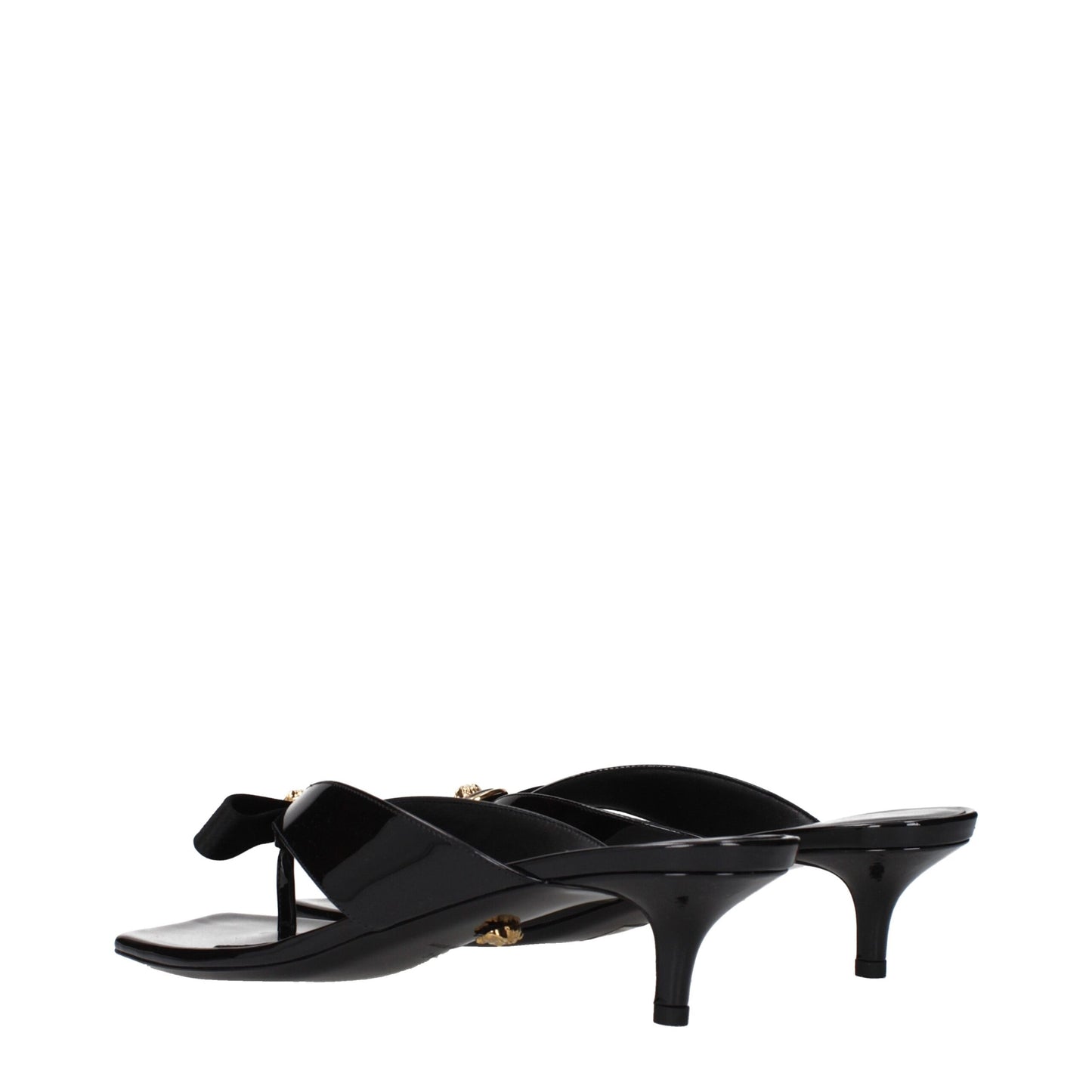 Black Leather Stiletto Heels Sandals
