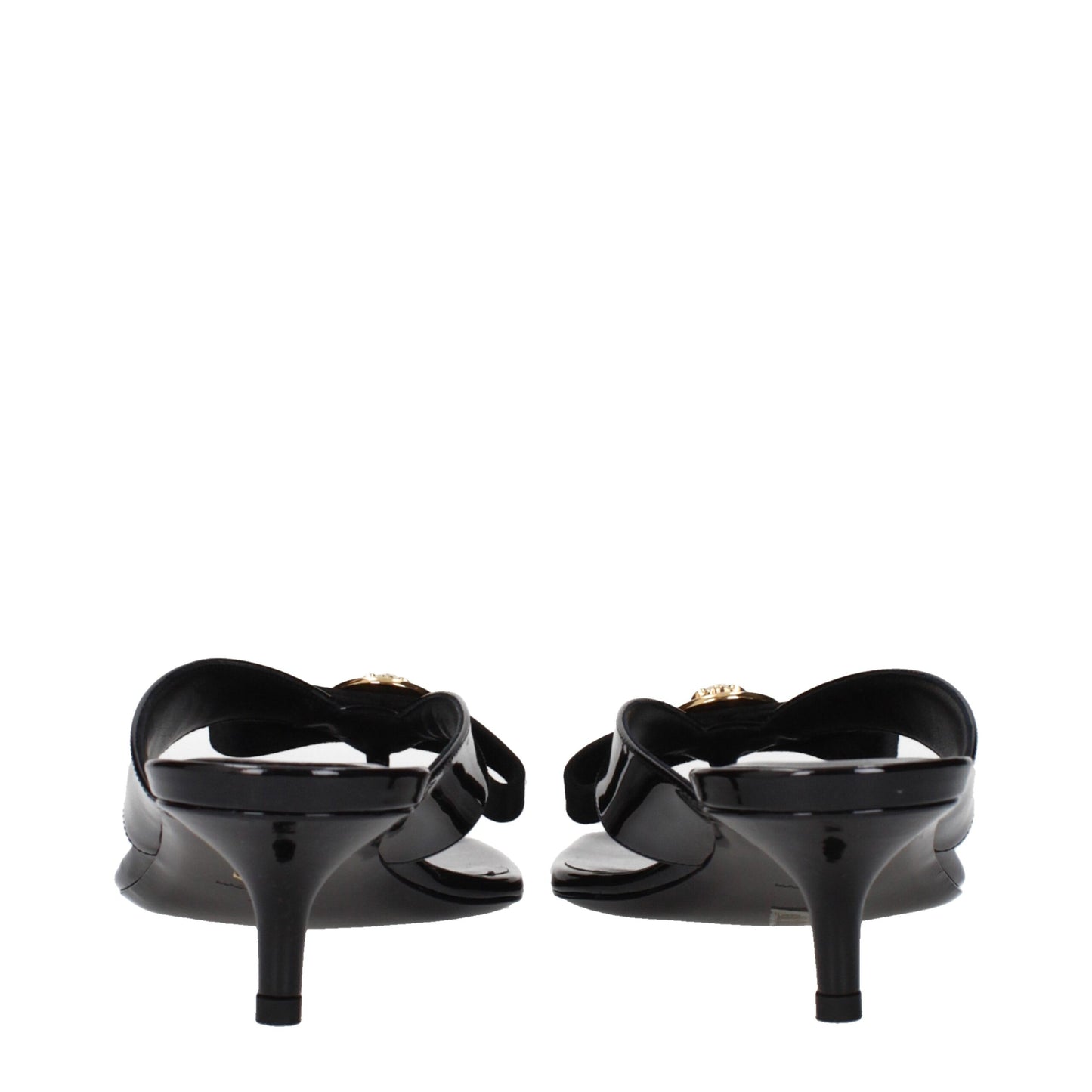 Black Leather Stiletto Heels Sandals