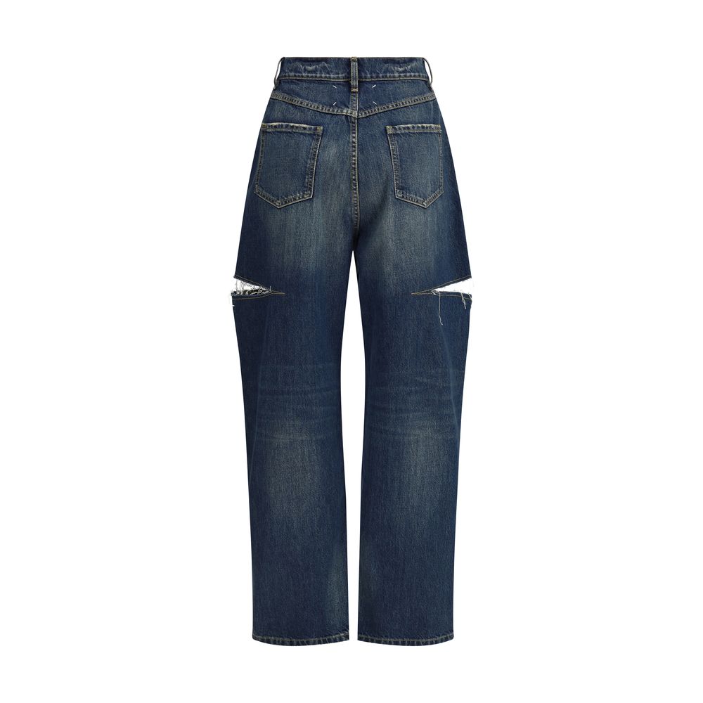 Denim Jeans with Cut-Out Detail