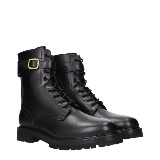 Black Leather Ankle Boots