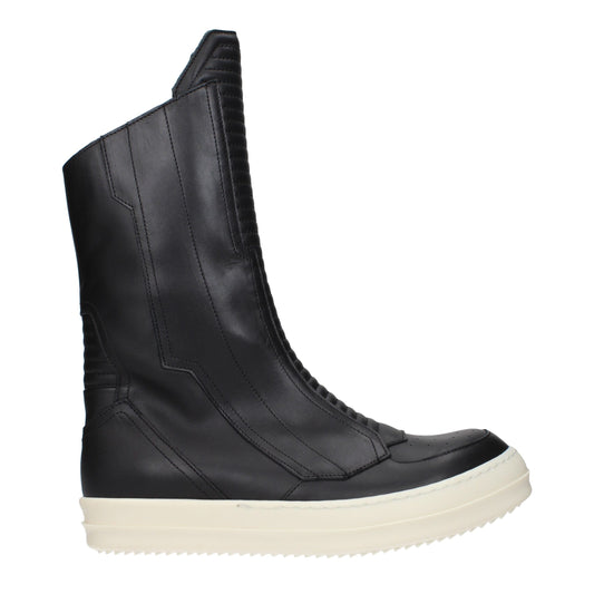Black Leather Ankle Boots