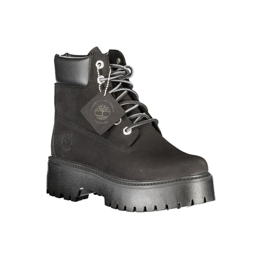 Black Leather Women Boot