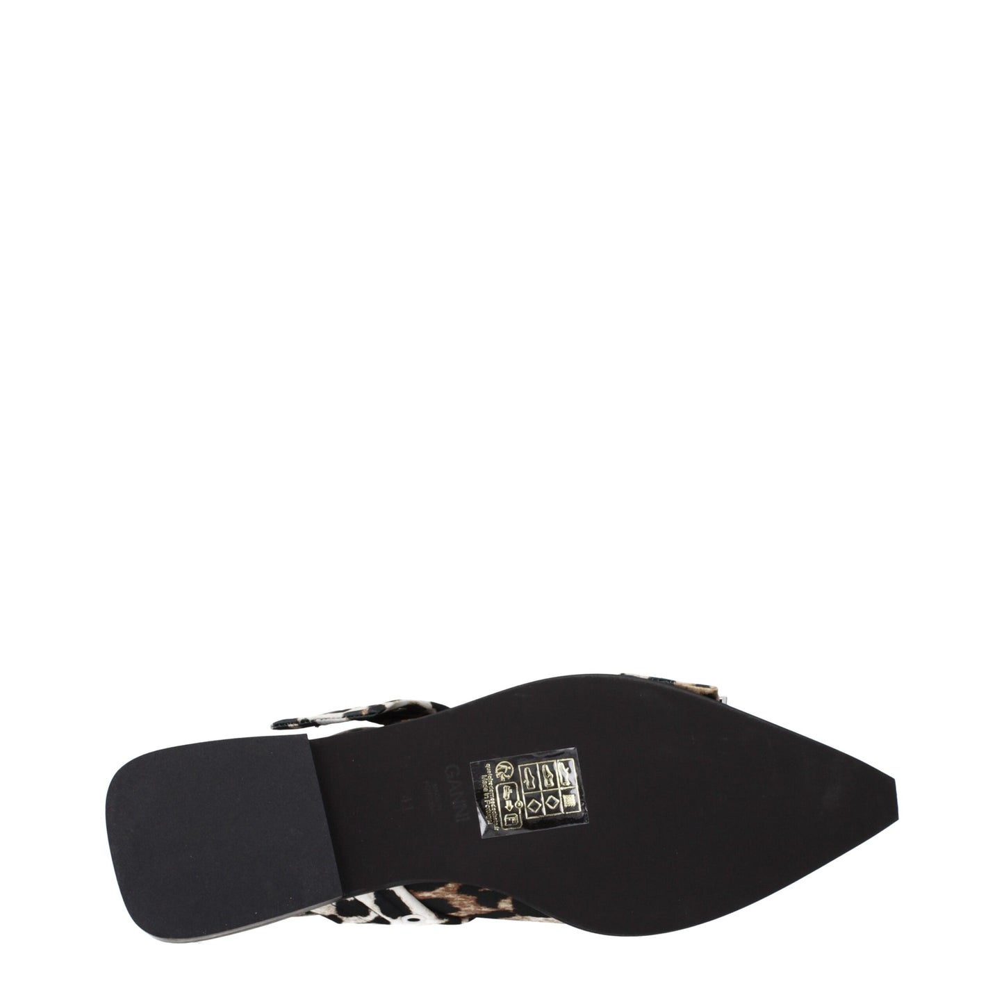 Brown Fabric Flat Sandals