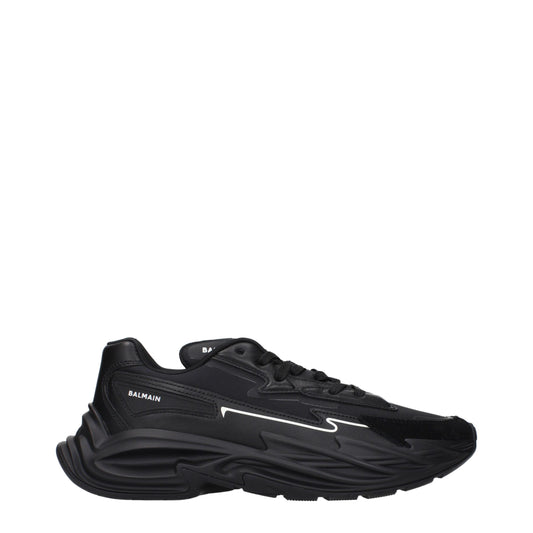 Black Leather Athletic Sneakers