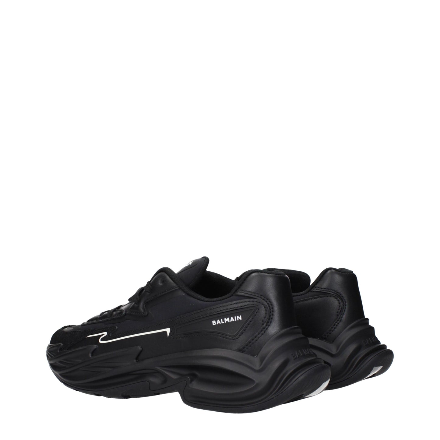 Black Leather Athletic Sneakers