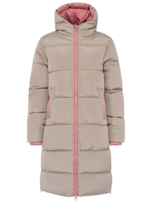 Langer Steppmantel "Cozy" Taupe
