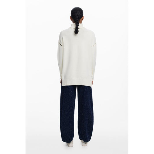 White Cotton Women Sweater